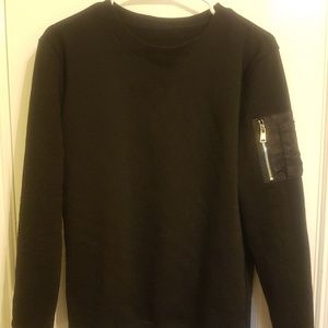 Slim Fit Jersey Sweater w/zip up utility pocket